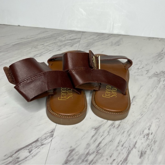 Franco Sarto Kimbra Brown Leather Ankle Strap Sandal 6 1/2 M - Picture 3 of 14